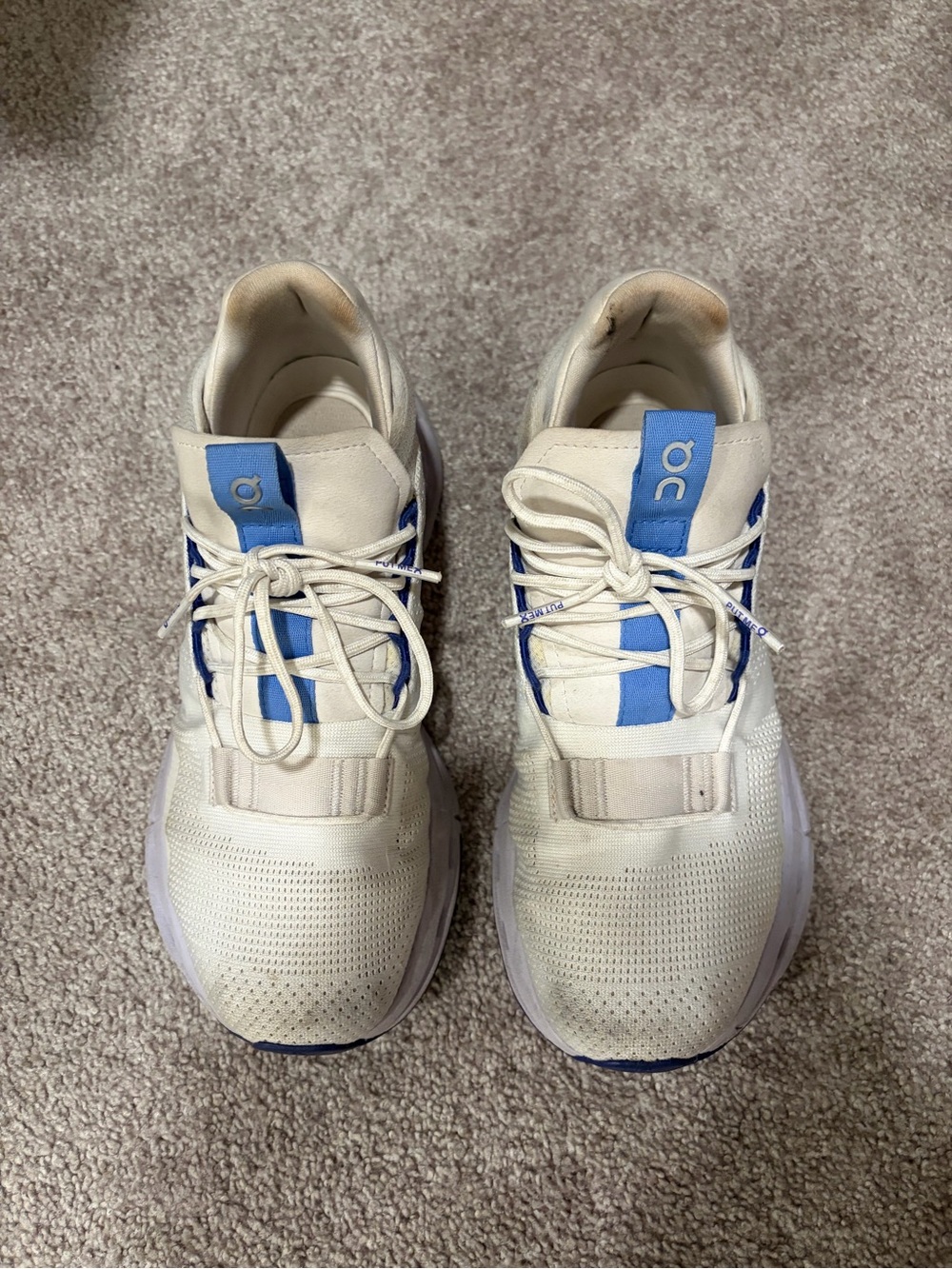 Women’s On Cloudnova White & Blue Running Sneakers